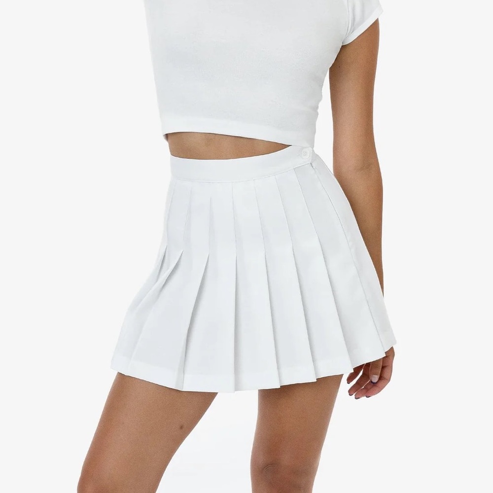 American Apparel White Tennis Skirt